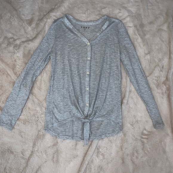 LOFT Small Tie Hem Button Down Shirt, NWOTs - Picture 4 of 7